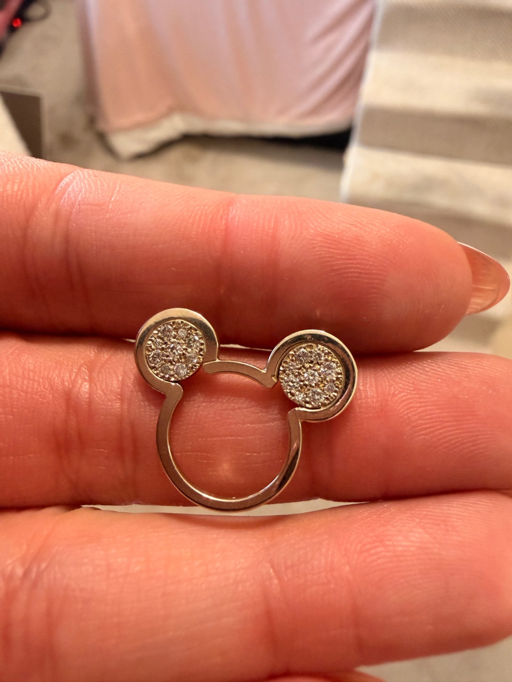Mickey pendant- custom made with diamonds NEVER WORN